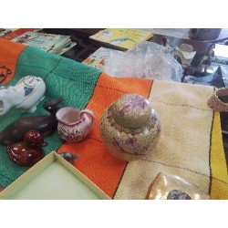 POTICHE CLOISONNEE PM ASIE JAUNE CLAIR