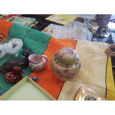 POTICHE CLOISONNEE PM ASIE JAUNE CLAIR