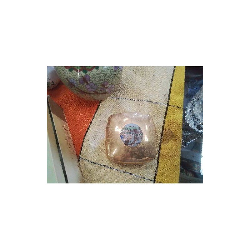BOITE PORCELAINE CARREE PM DOREE 