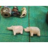 LOT 2 RHINOCEROS MINIATURES EN PIERRE ROSE
