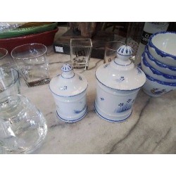 DUO POTS EPICES DÉCOR MAIN CYGNES BLEUS