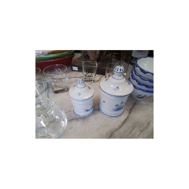 DUO POTS EPICES DÉCOR MAIN CYGNES BLEUS