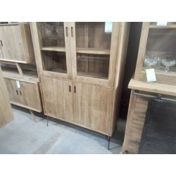 46/SEV91-MEUBLE VITRINE TECK 100/40/HT180CM