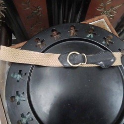 CEINTURE BEIGE VINTAGE CUIR METAL EXTENSIBLE