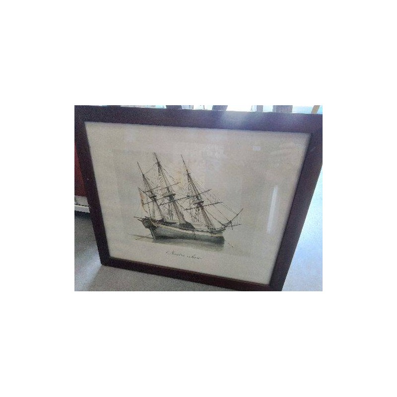CADRE GM REPRO BATEAU NAVIRE ÉCHOUÉ 