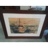 CADRE GM AQUARELLE BATEAUX SIGNEE 