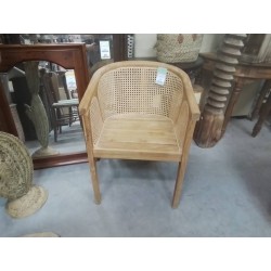 51/TR102-FAUTEUIL TECK ROTIN TECK 55/58/HT 80CM