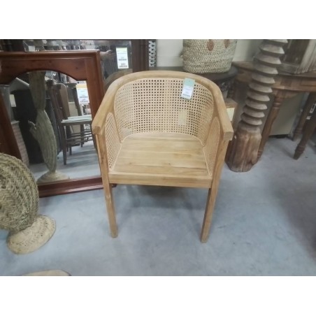 51/TR102-FAUTEUIL TECK ROTIN TECK 55/58/HT 80CM