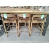 52/TR106-TABOURET DE BAR TECK 53/44/HT 101CM