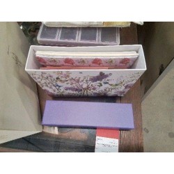 NECESSAIRE COURRIER BOITE FLEURS PAPILLONS 