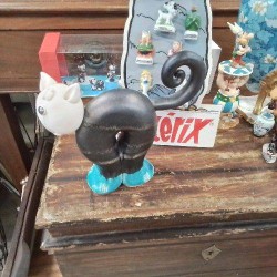 STATUETTE CHAT BLEU NOIR