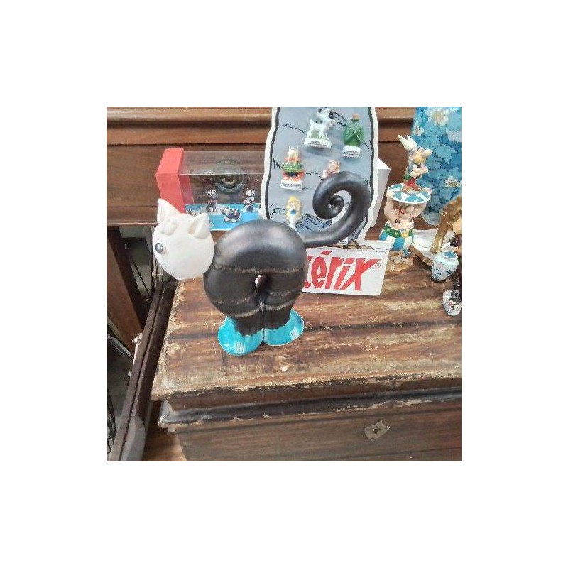 STATUETTE CHAT BLEU NOIR