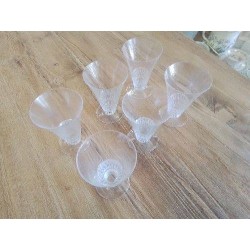 LOT 6 VERRES LIQUEURS 8,5 CM LALIQUE FRANCE