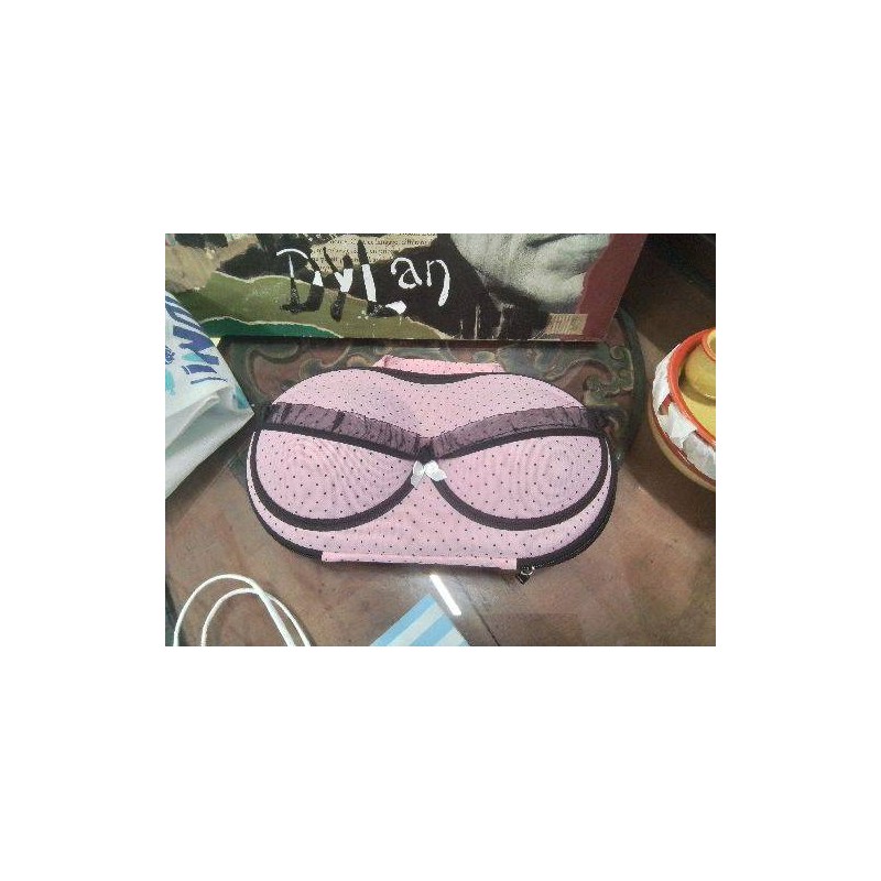 POCHETTE RANGEMENT VOYAGE SOUTIEN GORGE POIS ROSE