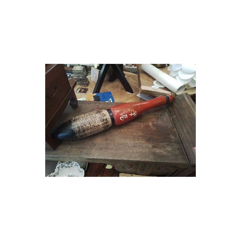 ENSEIGNE PINCEAU CALLIGRAPHIE ANC BOIS LAQUÉ 