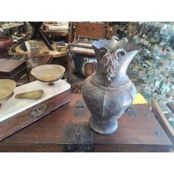 VASE 2 ANSES FEUILLES METAL 