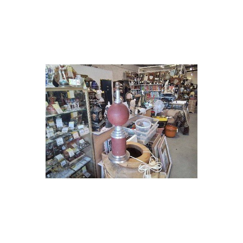 LAMPE BOULE BOIS ALU VINTAGE 