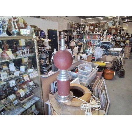 LAMPE BOULE BOIS ALU VINTAGE 