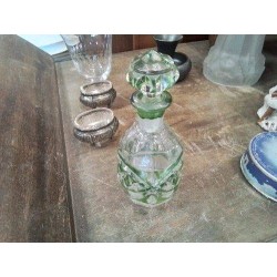 CARAFON CRISTAL TAILLÉ VERT