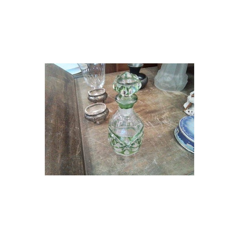 CARAFON CRISTAL TAILLÉ VERT