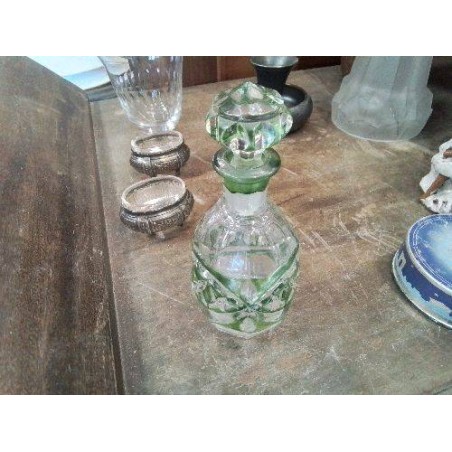 CARAFON CRISTAL TAILLÉ VERT