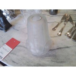 TULIPE VERRE ART DÉCO GIVRÉE 