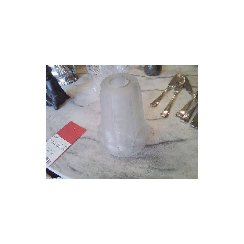 TULIPE VERRE ART DÉCO GIVRÉE 