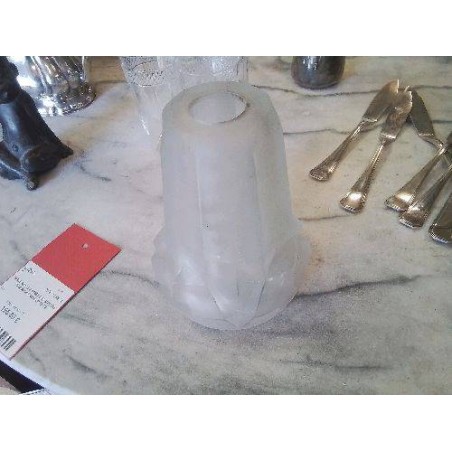 TULIPE VERRE ART DÉCO GIVRÉE 