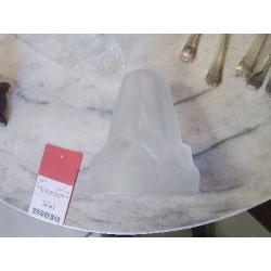 TULIPE VERRE ART DÉCO GIVRÉE 