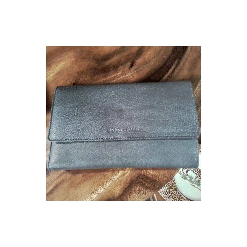 PORTEFEUILLE PORTE MONNAIE CUIR GRIS UNION CODE