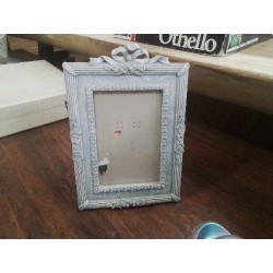 PORTE PHOTO RESINE  GRIS DECOR FLEURS