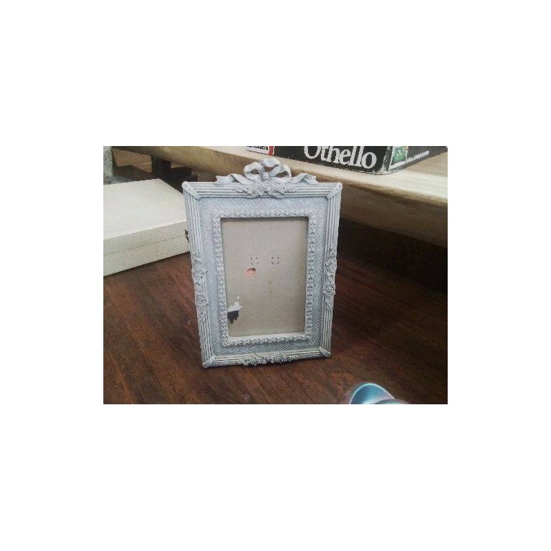PORTE PHOTO RESINE  GRIS DECOR FLEURS