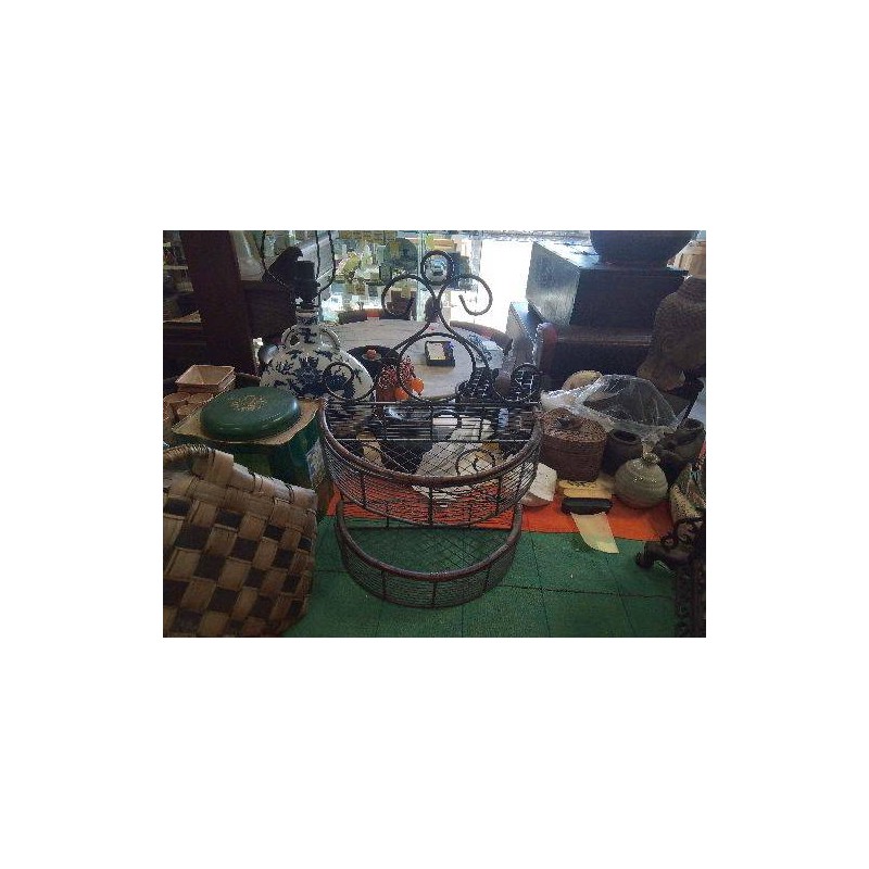 ETAGERE DOUBLE A SUSPENDRE METAL BAMBOU