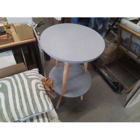 TABLE BASSE RONDE GRISE 3 PIEDS