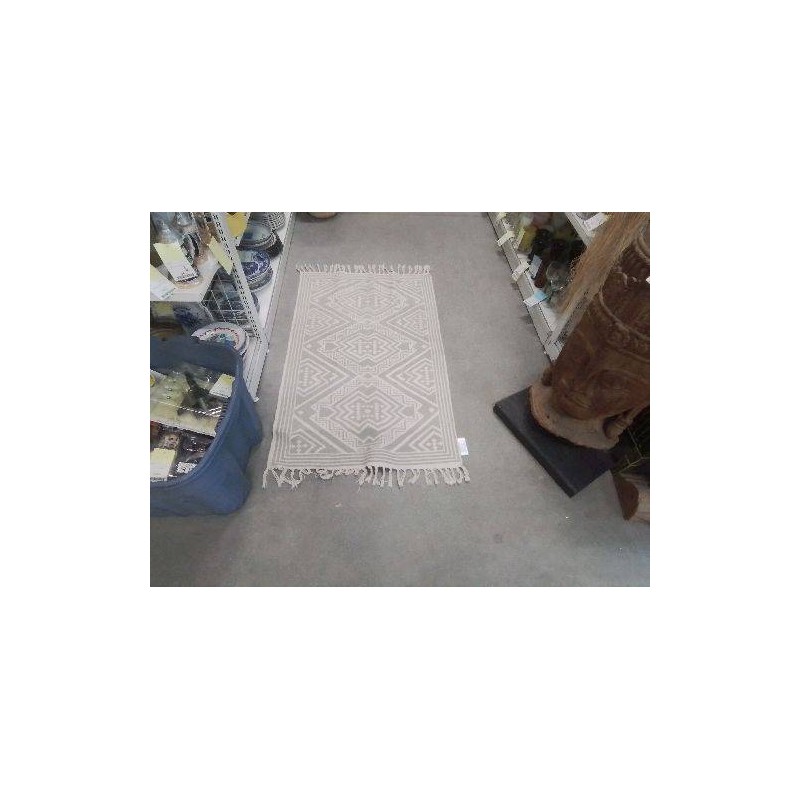 TAPIS PM BLC MOTIFS VERT