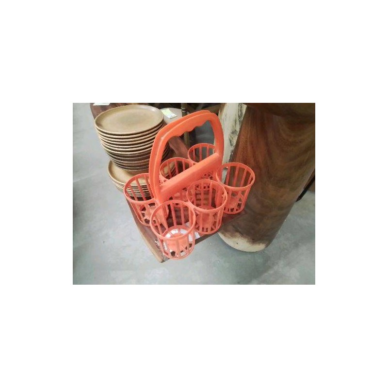 PANIER 6 BOUTEILLES PVC ORANGE 
