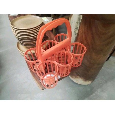 PANIER 6 BOUTEILLES PVC ORANGE 
