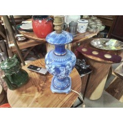 PIED DE LAMPE BLEU DORÉ PERSONNAGES ITALIE 