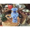 PIED DE LAMPE BLEU DORÉ PERSONNAGES ITALIE 