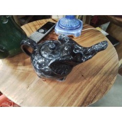 THÉIÈRE ELEPHANT NOIR BLANC 