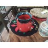 POT ROUGE COL BLEU NOIR 2 ANSES