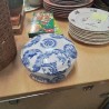 BOITE RONDE DECOR BLEU ANC