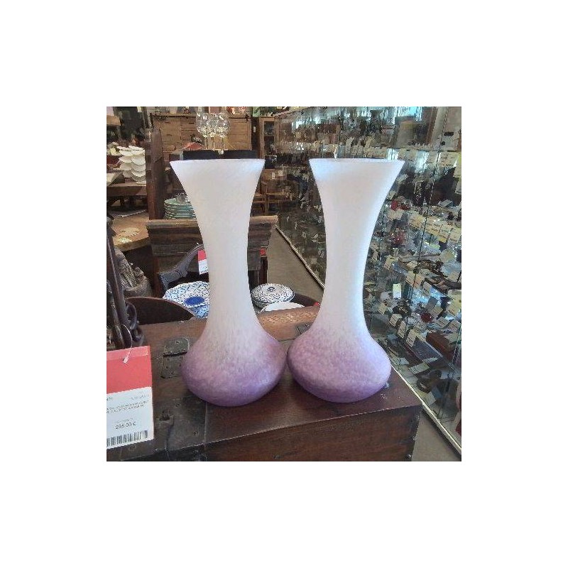 VASE PATE DE VERRE MAUVE