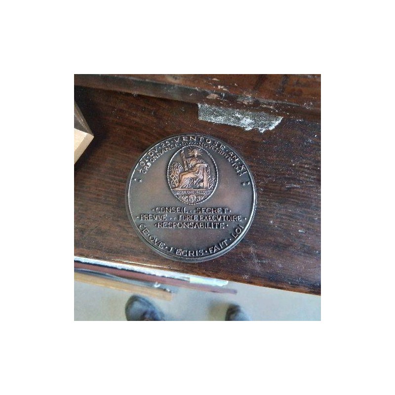 MEDAILLE BRONZE RONDE NOTARIAT