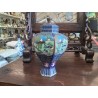 POT CLOISONNE ANCIEN DECOR PAYSAGE