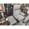 FAUTEUIL STRESSLESS CUIR GRIS + REPOSE PIED