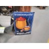 PLAQUE ÉMAILLÉE ANC POULE AU POT