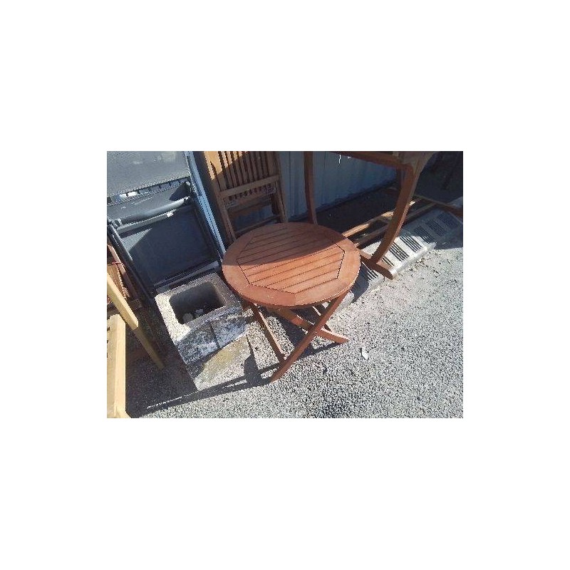 TABLE BASSE RONDE JARDIN PLIANTE 