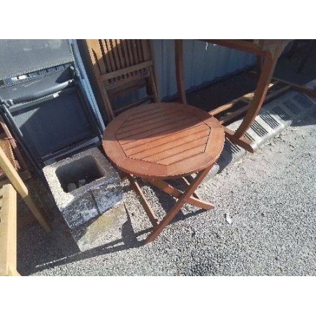 TABLE BASSE RONDE JARDIN PLIANTE 