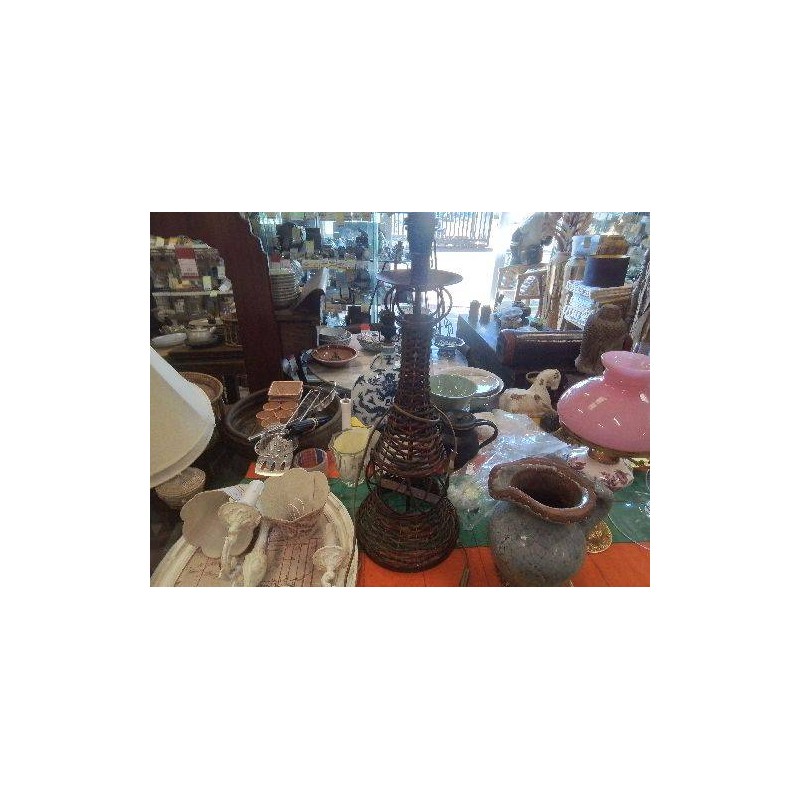 PIED DE LAMPE ROTIN ANC
